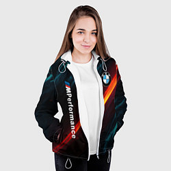 Куртка с капюшоном женская BMW M PERFORMANCE NEON БМВ М НЕОН, цвет: 3D-белый — фото 2