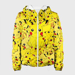 Куртка с капюшоном женская ПИКАЧУ ПОКЕМОН PIKA PIKA, цвет: 3D-белый