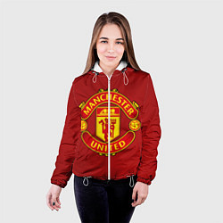 Куртка с капюшоном женская Manchester United F C, цвет: 3D-белый — фото 2
