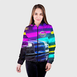 Куртка с капюшоном женская NISSAN GT-R SKYLINE, цвет: 3D-черный — фото 2