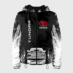 Куртка с капюшоном женская Toyota Tundra Следы шин, цвет: 3D-черный