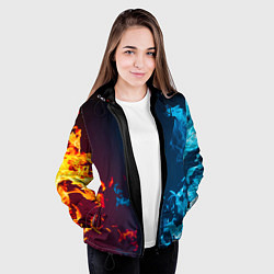 Куртка с капюшоном женская Лёд и Пламя Black, цвет: 3D-черный — фото 2