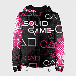 Куртка с капюшоном женская Игра в кальмара: Гранж, цвет: 3D-черный