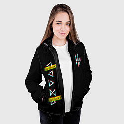 Куртка с капюшоном женская The Witcher: Glitch, цвет: 3D-черный — фото 2