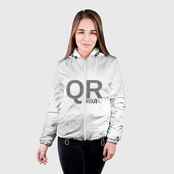 Куртка с капюшоном женская Самый нужный QR код, цвет: 3D-белый — фото 2