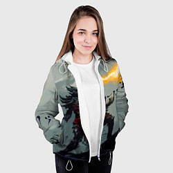 Куртка с капюшоном женская Dragonborne is here, цвет: 3D-белый — фото 2