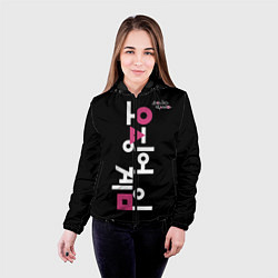 Куртка с капюшоном женская Игра в кальмара: логотип, цвет: 3D-черный — фото 2
