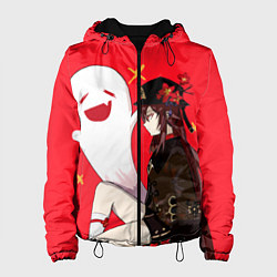 Куртка с капюшоном женская Ху Тао Hu Tao Genshin Impact, цвет: 3D-черный