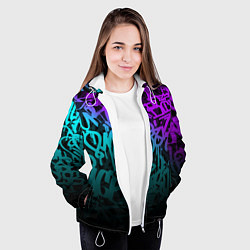 Куртка с капюшоном женская НЕОНОВОЕ ГРАФФИТИ NEON, цвет: 3D-белый — фото 2