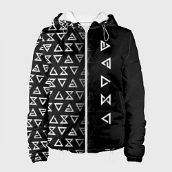 Куртка с капюшоном женская ЗНАКИ ВЕДЬМАКА, СИМВОЛЫ, цвет: 3D-белый