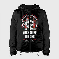 Куртка с капюшоном женская Йоркширский Терьер Yorkshire Terrier, цвет: 3D-черный