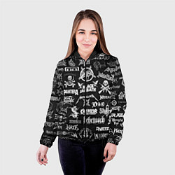Куртка с капюшоном женская ЛОГОТИПЫ МЕТАЛ ГРУПП METAL BANDS LOGO, цвет: 3D-черный — фото 2