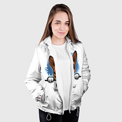 Куртка с капюшоном женская Собака Басенджи, цвет: 3D-белый — фото 2