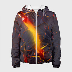 Куртка с капюшоном женская ТРЕХМЕРНЫЕ ИСКРЫ 3D ПЛИТЫ 3D ИСКРЫ, цвет: 3D-белый