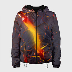 Куртка с капюшоном женская ТРЕХМЕРНЫЕ ИСКРЫ 3D ПЛИТЫ 3D ИСКРЫ, цвет: 3D-черный