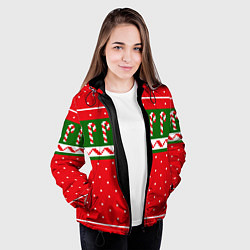 Куртка с капюшоном женская ЛЕДЕНЦЫ НОВОГОДНИЕ, цвет: 3D-черный — фото 2
