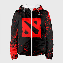 Куртка с капюшоном женская DOTA 2 БРЫЗГИ КРАСОК ДОТА 2 ЛОГО, цвет: 3D-белый