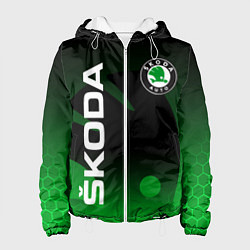 Куртка с капюшоном женская SKODA SPORT GRADIENT ШКОДА СПОРТ, цвет: 3D-белый