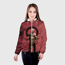 Куртка с капюшоном женская Кратос God of War, цвет: 3D-белый — фото 2