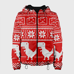 Куртка с капюшоном женская Вязаный принт, цвет: 3D-черный