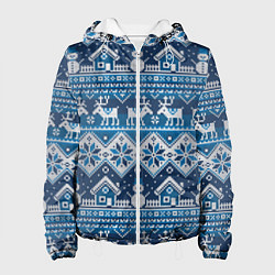 Куртка с капюшоном женская Christmas Pattern, цвет: 3D-белый