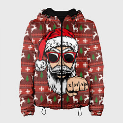 Куртка с капюшоном женская Bad Santa Плохой Санта, цвет: 3D-черный