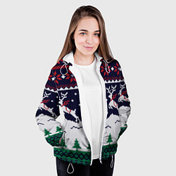 Куртка с капюшоном женская СВИТЕР С ОЛЕНЯМИ DEER SWEATER, цвет: 3D-белый — фото 2