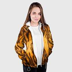 Куртка с капюшоном женская Шкура тигра 2022, цвет: 3D-белый — фото 2