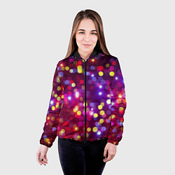 Куртка с капюшоном женская ПРАЗДНИЧНЫЕ ОГОНЬКИ НОВЫЙ ГОД 2022, цвет: 3D-черный — фото 2
