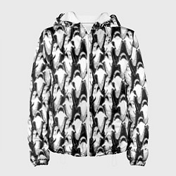 Куртка с капюшоном женская Хищные Рыбы, цвет: 3D-белый
