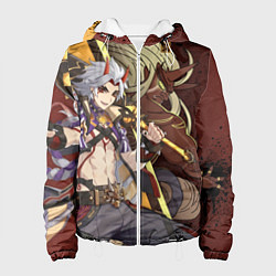 Куртка с капюшоном женская ДЕМОН АРАТАКИ ИТТО, цвет: 3D-белый