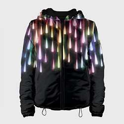 Куртка с капюшоном женская Праздничные Огни, цвет: 3D-черный