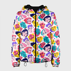 Куртка с капюшоном женская Человеки II, цвет: 3D-черный