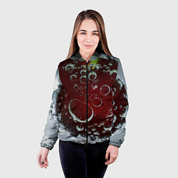 Куртка с капюшоном женская Сочная вишня под водой, цвет: 3D-черный — фото 2