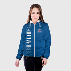 Куртка с капюшоном женская PSG PARIS SAINT GERMAIN WHITE LINE SPORT, цвет: 3D-белый — фото 2