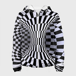 Женская куртка Оптическая Иллюзия, черно белая