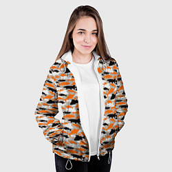 Куртка с капюшоном женская Рыболовный камуфляж из рыб, цвет: 3D-белый — фото 2