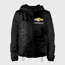 Куртка с капюшоном женская Chevrolet, Chevrolet Боковая полоса, цвет: 3D-черный