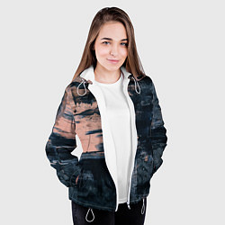 Куртка с капюшоном женская Абстракция краска, цвет: 3D-белый — фото 2