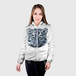 Куртка с капюшоном женская Взгляд белого тигра, цвет: 3D-белый — фото 2