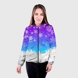 Куртка с капюшоном женская НЕОНОВАЯ НОВОГОДНЯЯ НОЧЬ НОВЫЙ ГОД 2022, цвет: 3D-черный — фото 2