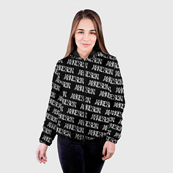 Куртка с капюшоном женская MANESKIN LOGO WHITE PATTERN, цвет: 3D-черный — фото 2