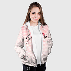 Куртка с капюшоном женская Stray kids лого, K-pop ромбики, цвет: 3D-белый — фото 2