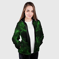 Куртка с капюшоном женская Малахитовая глыба, цвет: 3D-черный — фото 2