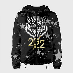 Куртка с капюшоном женская Символ года тигр 2022 Ура-Ура!, цвет: 3D-черный