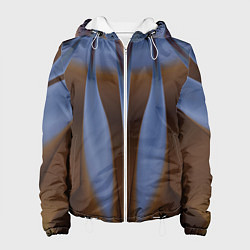 Куртка с капюшоном женская Орхидея в коричневом Абстракция 541-2-p3-5 Дополне, цвет: 3D-белый