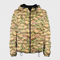 Куртка с капюшоном женская Гамбургеры Hamburgers, цвет: 3D-черный