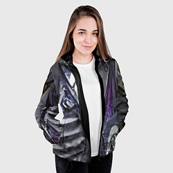 Куртка с капюшоном женская Ад стиль, цвет: 3D-черный — фото 2