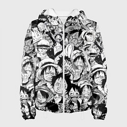 Куртка с капюшоном женская МАНКИ Д ЛУФФИ ЧЁРНО БЕЛЫЙ, цвет: 3D-белый