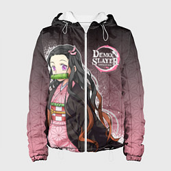 Куртка с капюшоном женская НЕЗУКО NEZUKO SLAYER, цвет: 3D-белый
